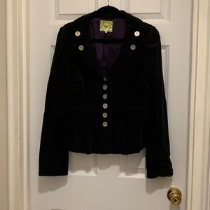 Black Corduroy Blazer with decorative buttons - Floreat.